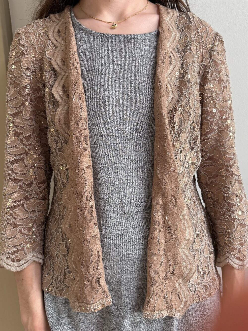 A;ex Evenings lace Sequined Shrug/Jacket